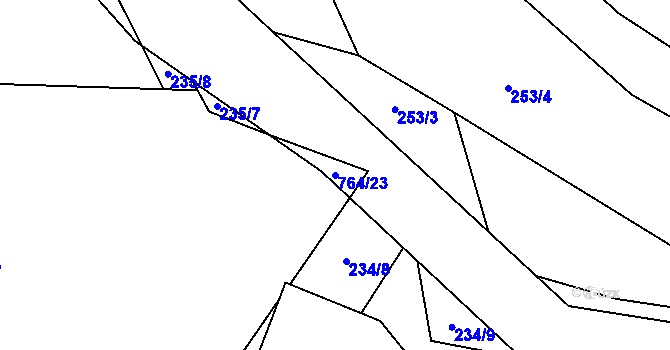 Parcela st. 764/23 v KÚ Plaňany, Katastrální mapa