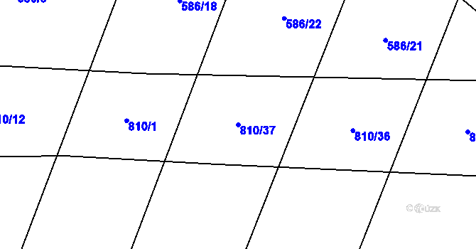 Parcela st. 810/37 v KÚ Plaňany, Katastrální mapa