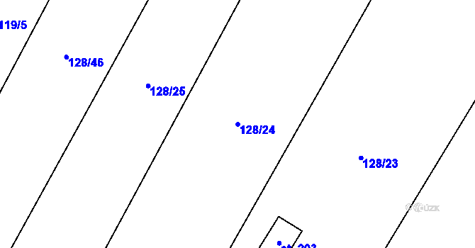 Parcela st. 128/24 v KÚ Žabonosy, Katastrální mapa