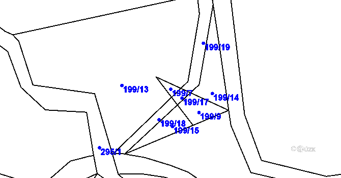Parcela st. 199/7 v KÚ Žabonosy, Katastrální mapa