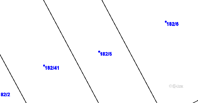 Parcela st. 182/5 v KÚ Žabonosy, Katastrální mapa