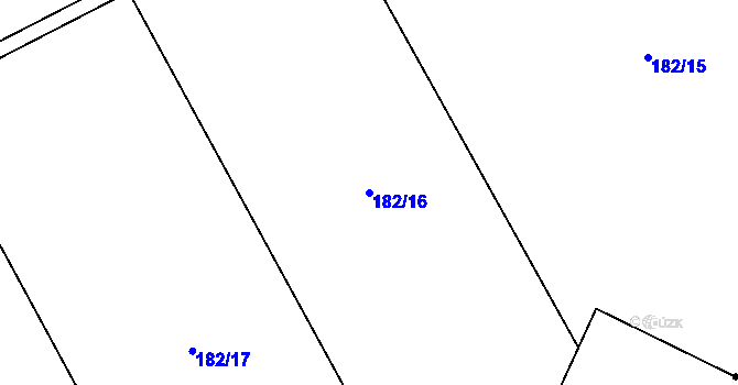 Parcela st. 182/16 v KÚ Žabonosy, Katastrální mapa