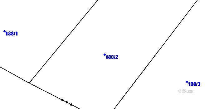 Parcela st. 188/2 v KÚ Žabonosy, Katastrální mapa