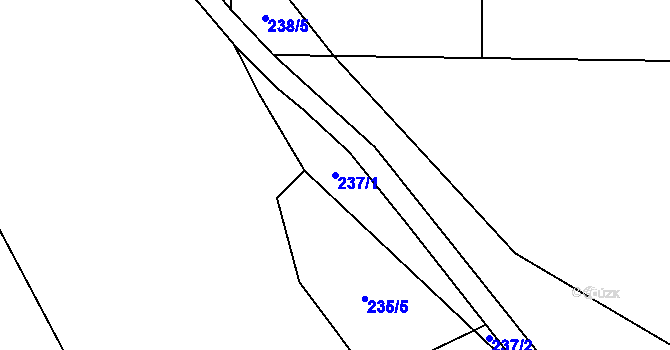 Parcela st. 237/1 v KÚ Žabonosy, Katastrální mapa