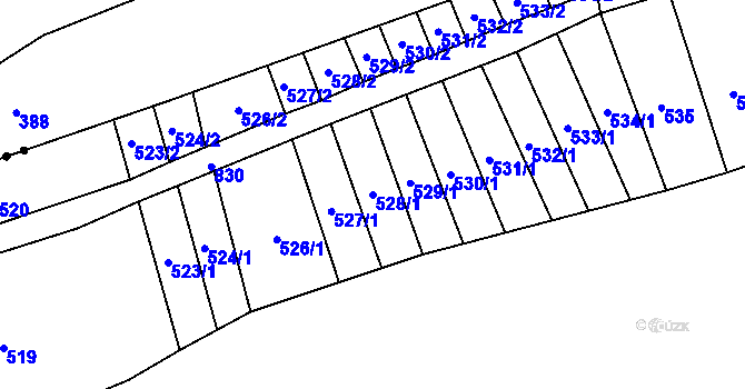 Parcela st. 528/1 v KÚ Ondřejov nad Střelou, Katastrální mapa