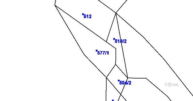 Parcela st. 577/1 v KÚ Ondřejov nad Střelou, Katastrální mapa
