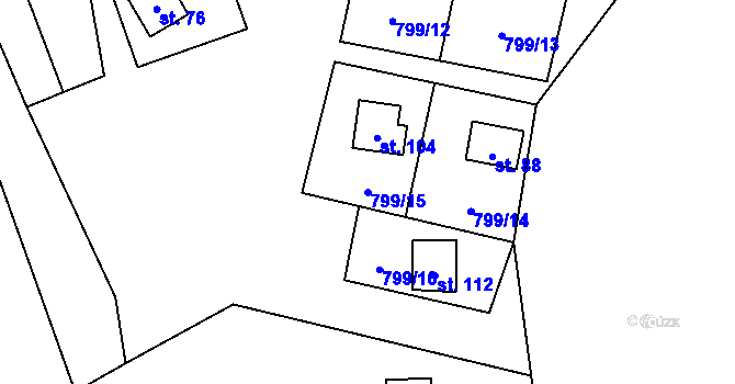 Parcela st. 799/15 v KÚ Ondřejov nad Střelou, Katastrální mapa