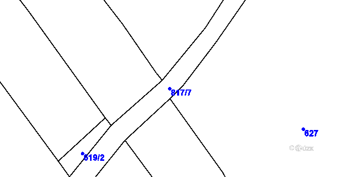 Parcela st. 817/7 v KÚ Ondřejov nad Střelou, Katastrální mapa