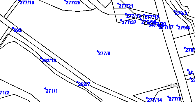 Parcela st. 277/8 v KÚ Hnačov, Katastrální mapa