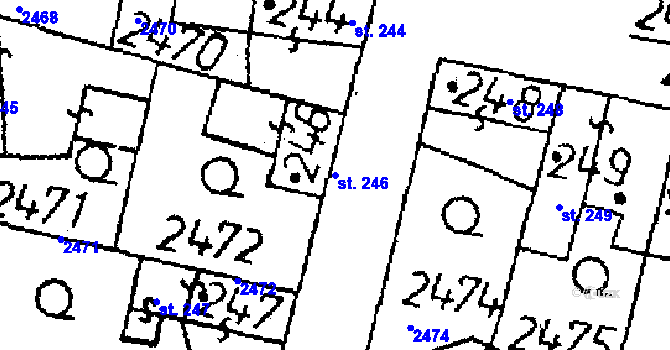 Parcela st. 246 v KÚ Plánice, Katastrální mapa