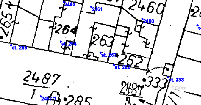 Parcela st. 263 v KÚ Plánice, Katastrální mapa