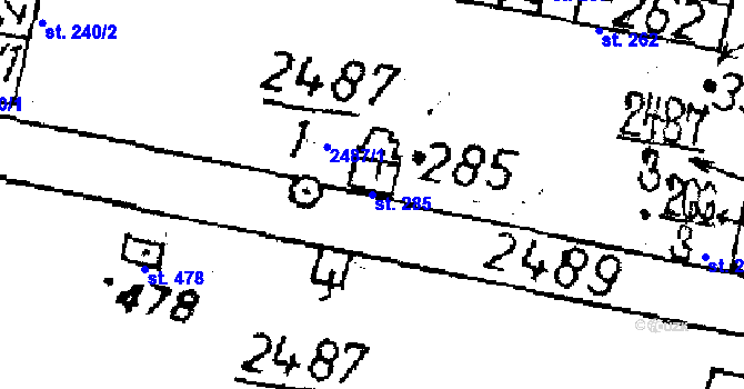Parcela st. 285 v KÚ Plánice, Katastrální mapa