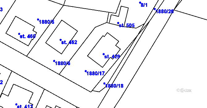 Parcela st. 429 v KÚ Plánice, Katastrální mapa