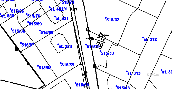 Parcela st. 515/79 v KÚ Plánice, Katastrální mapa