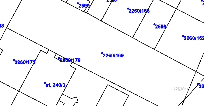 Parcela st. 2260/169 v KÚ Plánice, Katastrální mapa