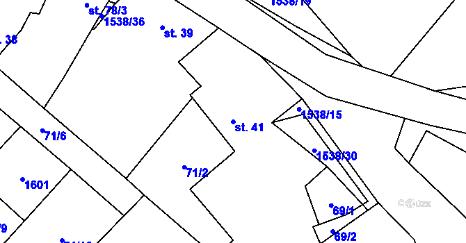 Parcela st. 41 v KÚ Zborovy, Katastrální mapa