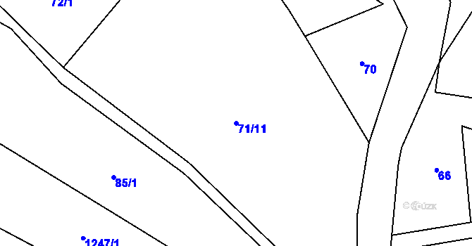 Parcela st. 71/11 v KÚ Zborovy, Katastrální mapa