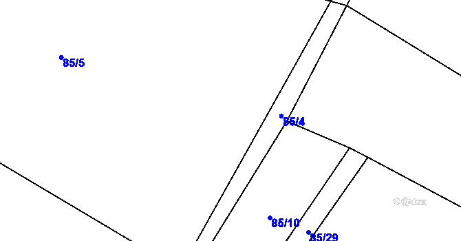Parcela st. 85/7 v KÚ Zborovy, Katastrální mapa