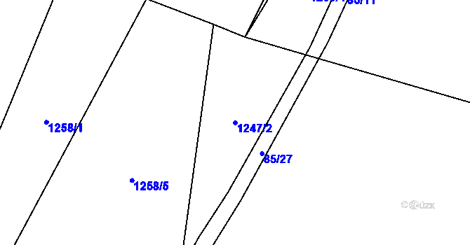 Parcela st. 1247/2 v KÚ Zborovy, Katastrální mapa