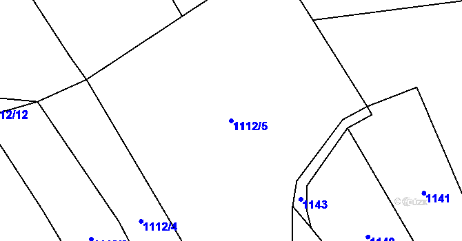 Parcela st. 1112/5 v KÚ Zborovy, Katastrální mapa