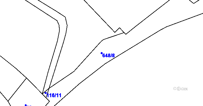 Parcela st. 648/8 v KÚ Plasná, Katastrální mapa