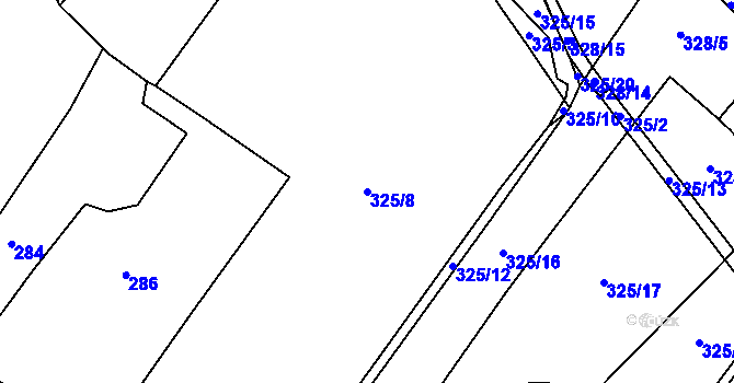 Parcela st. 325/8 v KÚ Plasná, Katastrální mapa