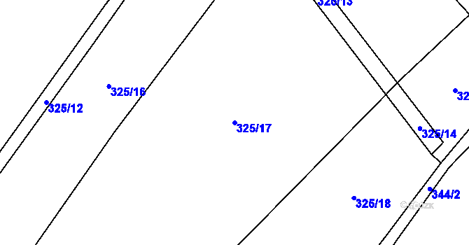 Parcela st. 325/17 v KÚ Plasná, Katastrální mapa