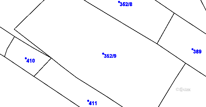 Parcela st. 352/9 v KÚ Plasná, Katastrální mapa