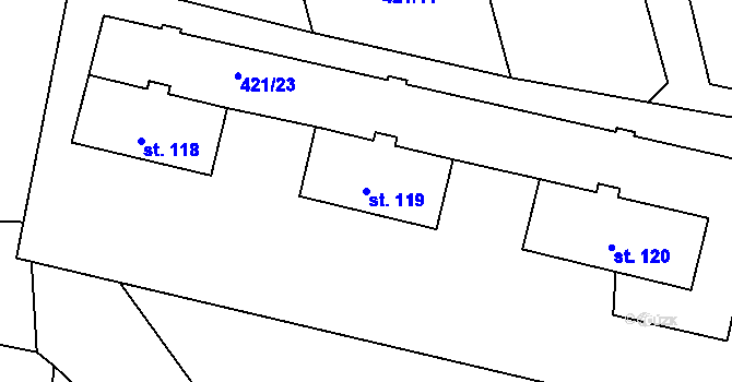 Parcela st. 119 v KÚ Babina, Katastrální mapa