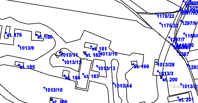 Parcela st. 1013/15 v KÚ Babina, Katastrální mapa