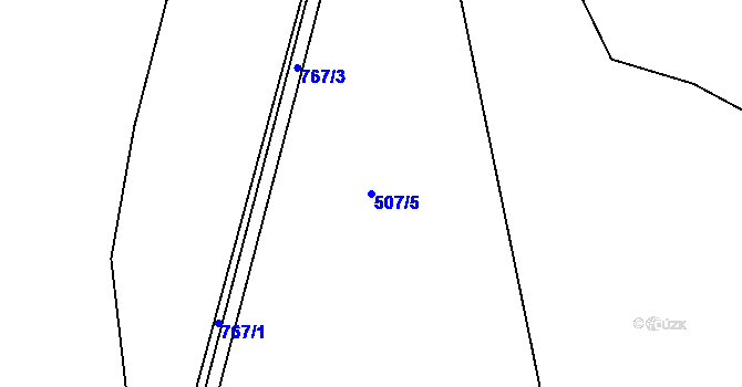 Parcela st. 507/5 v KÚ Lomnička u Plas, Katastrální mapa