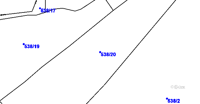 Parcela st. 538/20 v KÚ Lomnička u Plas, Katastrální mapa