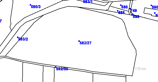 Parcela st. 582/27 v KÚ Lomnička u Plas, Katastrální mapa