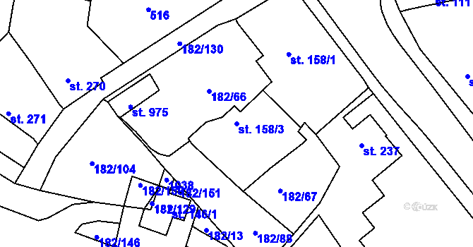 Parcela st. 158/3 v KÚ Plasy, Katastrální mapa