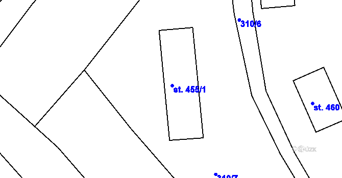 Parcela st. 455/2 v KÚ Plasy, Katastrální mapa
