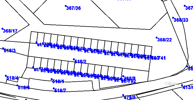 Parcela st. 674 v KÚ Plasy, Katastrální mapa