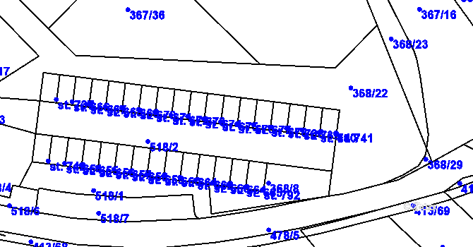 Parcela st. 676 v KÚ Plasy, Katastrální mapa