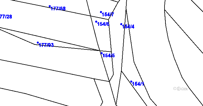 Parcela st. 154/5 v KÚ Plasy, Katastrální mapa