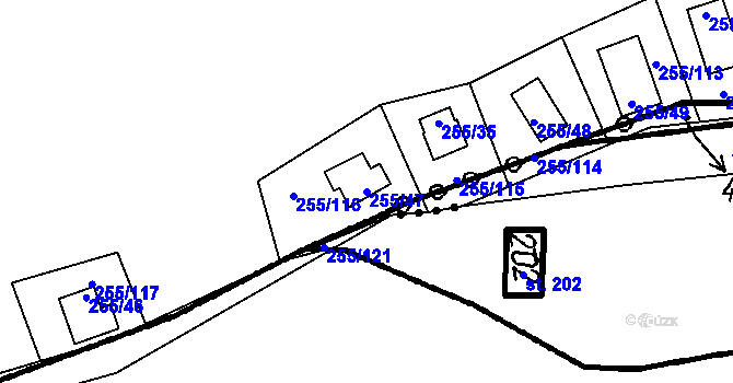 Parcela st. 255/47 v KÚ Plasy, Katastrální mapa