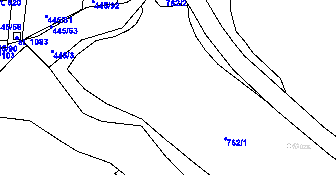 Parcela st. 444/1 v KÚ Plasy, Katastrální mapa