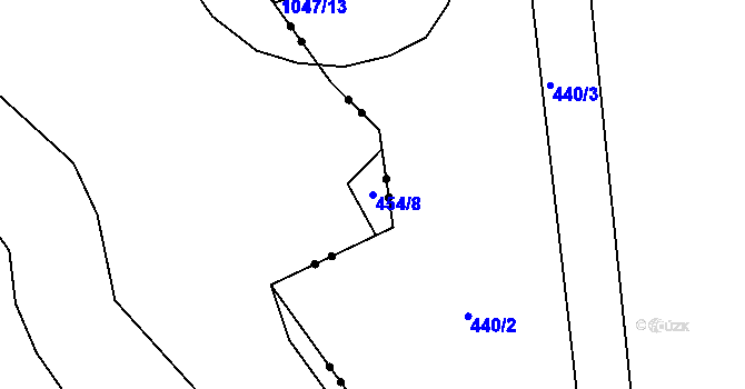 Parcela st. 454/8 v KÚ Plasy, Katastrální mapa