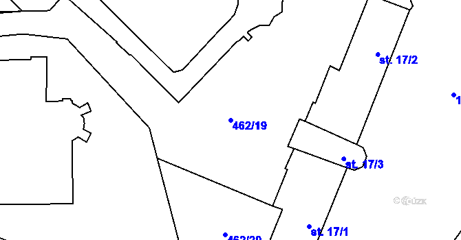 Parcela st. 462/19 v KÚ Plasy, Katastrální mapa