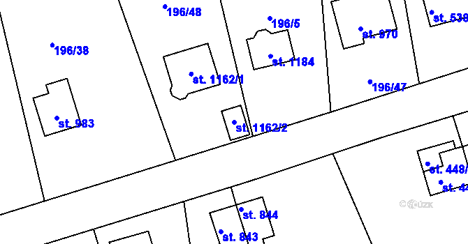 Parcela st. 1162/2 v KÚ Plasy, Katastrální mapa