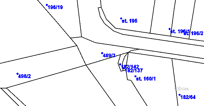 Parcela st. 489/3 v KÚ Plasy, Katastrální mapa