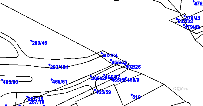 Parcela st. 502/24 v KÚ Plasy, Katastrální mapa