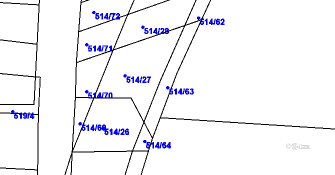 Parcela st. 514/63 v KÚ Plav, Katastrální mapa
