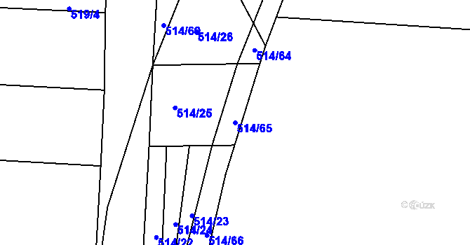 Parcela st. 514/65 v KÚ Plav, Katastrální mapa