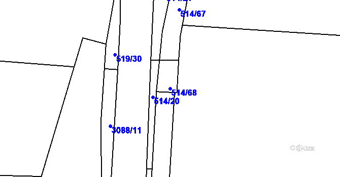 Parcela st. 514/68 v KÚ Plav, Katastrální mapa