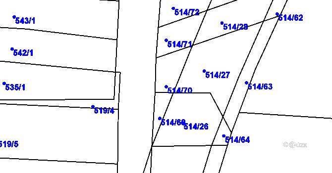 Parcela st. 514/70 v KÚ Plav, Katastrální mapa