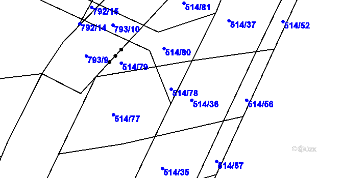 Parcela st. 514/78 v KÚ Plav, Katastrální mapa